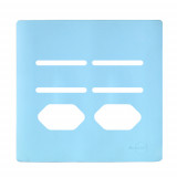 Placa p/ 4 Interruptores + 2  Tomada 4x4 - Novara Celeste